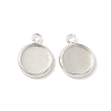 Flat Round Brass Pendant Cabochon Settings KK-K414-14B-S-1