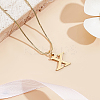 1pc Brass Chain & 304 Stainless Steel Letter Pendant Necklaces NJEW-LP0001-40C-G-3