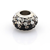 304 Stainless Steel Polymer Clay Rhinestone European Beads CPDL-J017-02-1