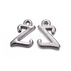 Gunmetal Plated Alloy Letter Pendants PALLOY-J718-01B-Z-1