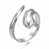 Non-Tarnish 304 Stainless Steel Snake Wrap Open Cuff Ring for Women RJEW-T023-78P-3