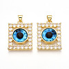 Brass Micro Pave Clear Cubic Zirconia Pendants for Women KK-T070-91A-03-1
