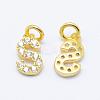 Brass Micro Pave Grade AAA Cubic Zirconia Charms ZIRC-P067-11G-S-NR-1