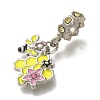 Rack Plating Alloy Rhinestone European Dangle Charms PALLOY-P307-03P-2