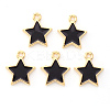 Light Gold Plated Alloy Enamel Pendants X-ENAM-R136-21C-1