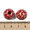 Christmas Printed Schima Wood European Beads WOOD-I015-01L-3