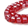 Electroplate Glass Beads Strands EGLA-D018-6x6mm-27-3