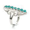 Adjustable Natural & Synthetic Gemstone Finger Rings RJEW-E166-06P-4