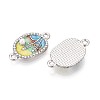 Alloy Crystal Rhinestone and ABS Imitation Pearl Connector Charms PALLOY-T092-07P-2