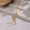 Minimalist Stainless Steel and Water Drop Natural Freshwater Pearl Knot Tassel Pendant Necklaces for Women DX0351-1-6