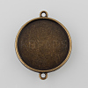Antique Bronze Tibetan Style Alloy Cabochon Connector Settings X-TIBE-M022-01AB-NF-1