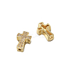 Brass Micro Pave Clear Cubic Zirconia Beads RELI-PW0001-085G-01-1