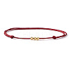 Brass Round Bead Braided Bracelets QM9209-2-1