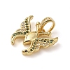 Brass Micro Pave Cubic Zirconia Pendants KK-U005-03D-G-2