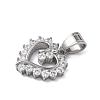 316 Surgical Stainless Steel Rhinestone Pendants STAS-P412-11A-P-2