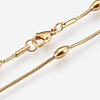 Ion Plating(IP) 304 Stainless Steel Snake Chain Necklaces LS-NJEW-G313-15G-2