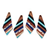 Transparent Resin & Walnut Wood Big Pendants RESI-TAC0017-48-A01-3