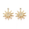 304 Stainless Steel Micro Pave Cubic Zirconia Pendants STAS-N115-54G-1
