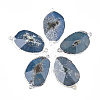 Electroplate Natural Agate Links connectors G-S344-74B-1