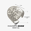 304 Stainless Steel Open Cuff Rings for Women WG2D3E7-02-1