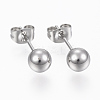 Tarnish Resistant 201 Stainless Steel Ball Stud Earrings STAS-P179-02P-5mm-1