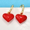Brass Enamel Dangle Stud Earrings for Women EJEW-G430-03G-2