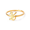 Adjustable 201 Stainless Steel Letter Open Cuff Rings for Women FS-WG61269-26-1