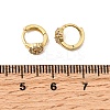 Flat Round Brass Micro Pave Clear Cubic Zirconia Hoop Earrings EJEW-H170-02G-5