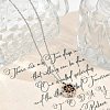 304 Stainless Steel Clear Cubic Zirconia Compass Pendant Cable Chain Necklaces for Women NJEW-F331-03GP-3