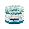 7Pcs 7 Style Handmade Polymer Clay Heishi Surfer Stretch Bracelets Set BJEW-SW00073-03-1