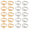 20Pcs 2 Colors Ion Plating(IP) Adjustable 304 Stainless Steel Finger Rings Components STAS-UN0032-61-1