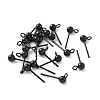 304 Stainless Steel Ball Stud Earring Findings STAS-G099-09B-1