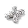 Brass Micro Pave Cubic Zirconia Letter Links KK-I717-04X-P-2