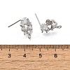Brass with Cubic Zirconia Stud Earring Finding KK-Q048-20P-3
