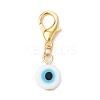 10Pcs Flat Round Handmade Evil Eye Lampwork Pendant Decorations HJEW-JM03489-04-4