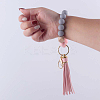 1Pcs Silicone Round Beaded Keychain Wristlet AJEW-CL0001-11C-7