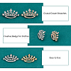 6Pcs 2 Colors Crown Alloy Crystal Rhinestone Brooch JEWB-FH0001-67-6