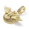 Rack Plating Brass Micro Pave Clear Cubic Zirconia Pendants KK-K341-51G-2