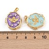 Brass Micro Pave Clear Cubic Zirconia Locket Pendants KK-P335-07G-4