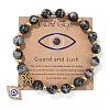Natural Snowflake Obsidian Round Beads Stretch Bracelets FS-WG18FCB-02-1