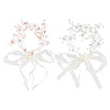 GOMAKERER 2Pcs 2 Colors Wedding Bridal Flower ABS Plastic Imitation Pearl Headband OHAR-GO0001-09-1