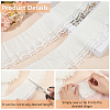 5 yards Double Layer Polyester Pleated Lace Ribbon OCOR-FG0002-12B-3