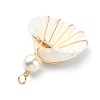 Natural Shell Copper Wire Wrapped Pendants PALLOY-TA00078-02-4