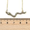 Brass Pave Black Cubic Zirconia Snake Pendant Necklaces NJEW-D320-02ASG-5