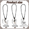 3Pcs 3 Styles Resin Fishhook Horn with Shark NJEW-HY0001-08B-2