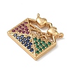 Brass Micro Pave Colorful Cubic Zirconia Pendants CU-CBA4231-06B-G-2