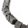 Electroplated Natural Lava Rock Beads Strands G-L606-E02-01E-2