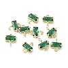 Brass Pave Cubic Zirconia Connector Charms KK-F892-53G-04-1