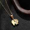 304 Stainless Steel Elephant Pendant Necklaces NJEW-S439-07G-3