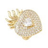 Brass Micro Pave Clear Cubic Zirconia Cuff Rings RJEW-P155-04B-G-4